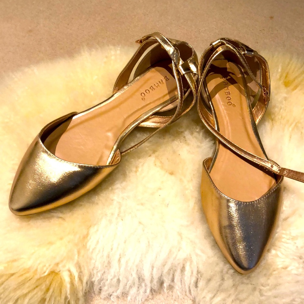 Bamboo rose gold flats. Size 7.